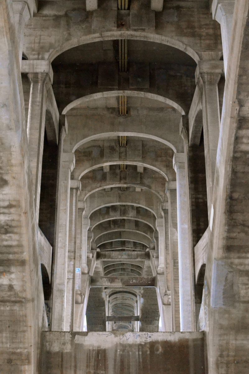 Under the Ford Parkway Bridge at Lock and Dam #1