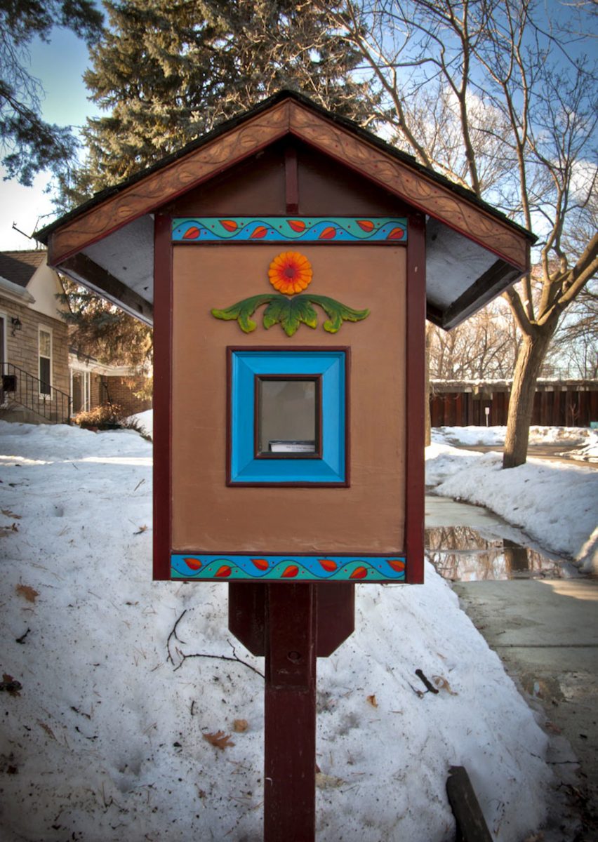 Little Free Art Gallery (and library) at 27th and West River Parkway 
