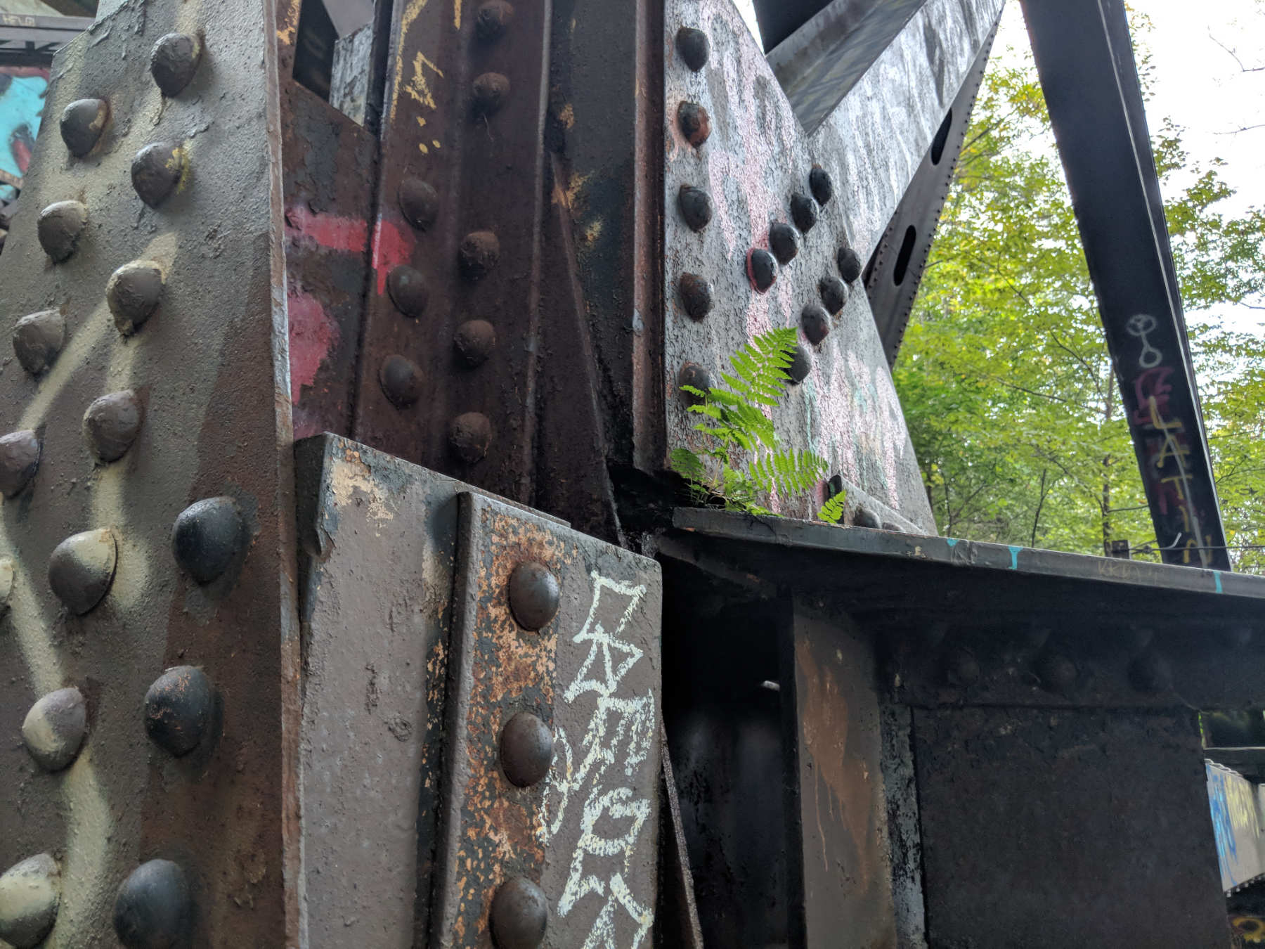 Iron works on railroad crossing