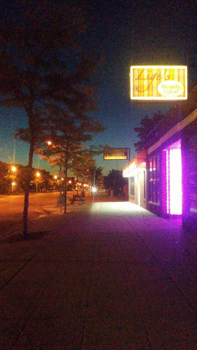 streetscape before at twilight before sunrise